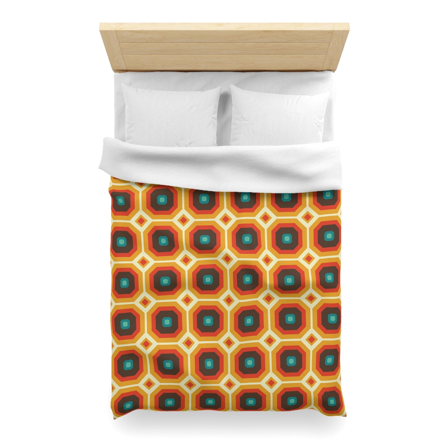 Retro 60s 70s Funky Mid Century Mod Orange & Brown Duvet Cover