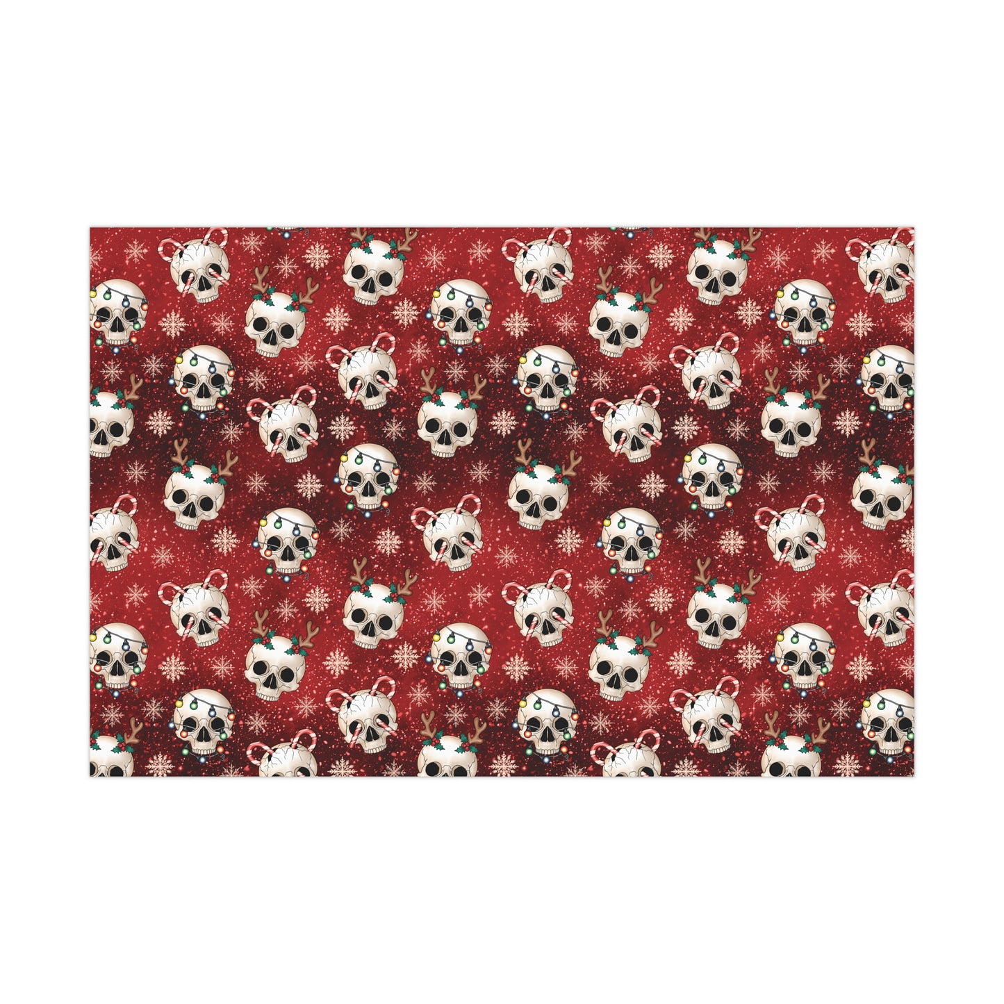 Goth Christmas Skulls Festive Red Creepmas Eco-Friendly Gift Wrap