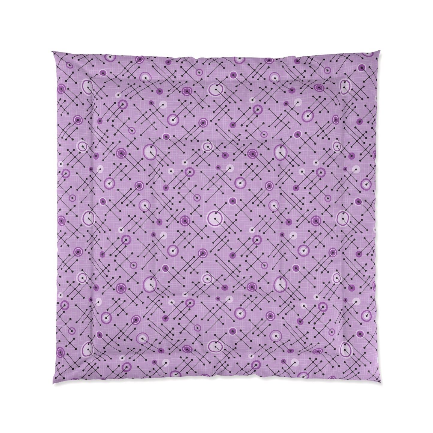 Retro 50s Eames Inspired Lines MCM Purple Comforter