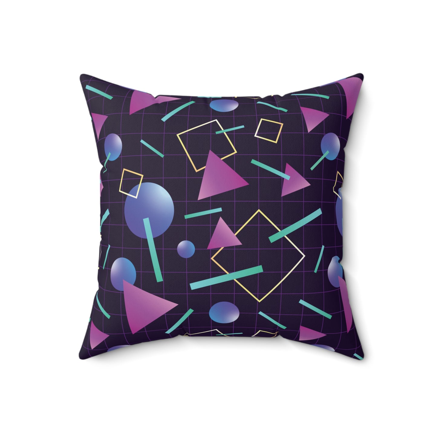 Retro 80s and 90's Vaporwave Aesthetic Purple & Indigo Pillow