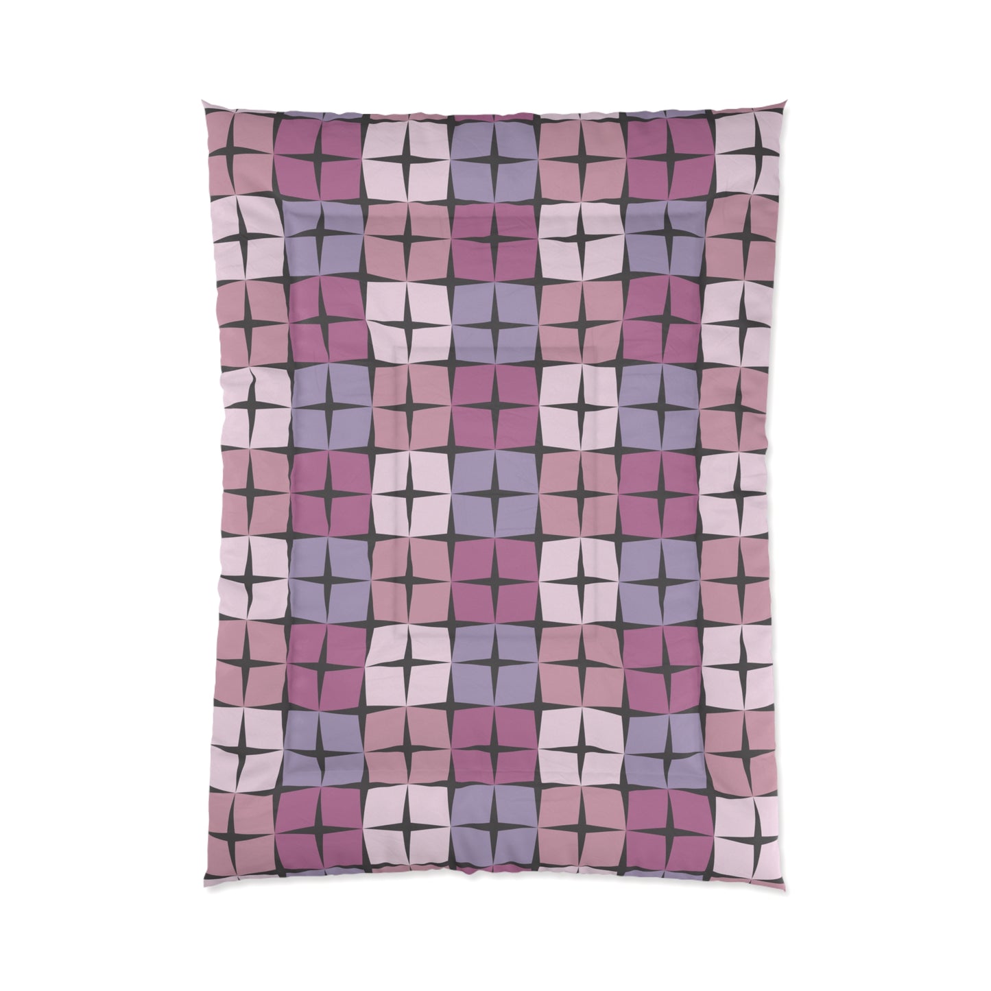Palm Springs Twilight Retro 50s Atomic Star Mid Century Mod Purple Tones Comforter