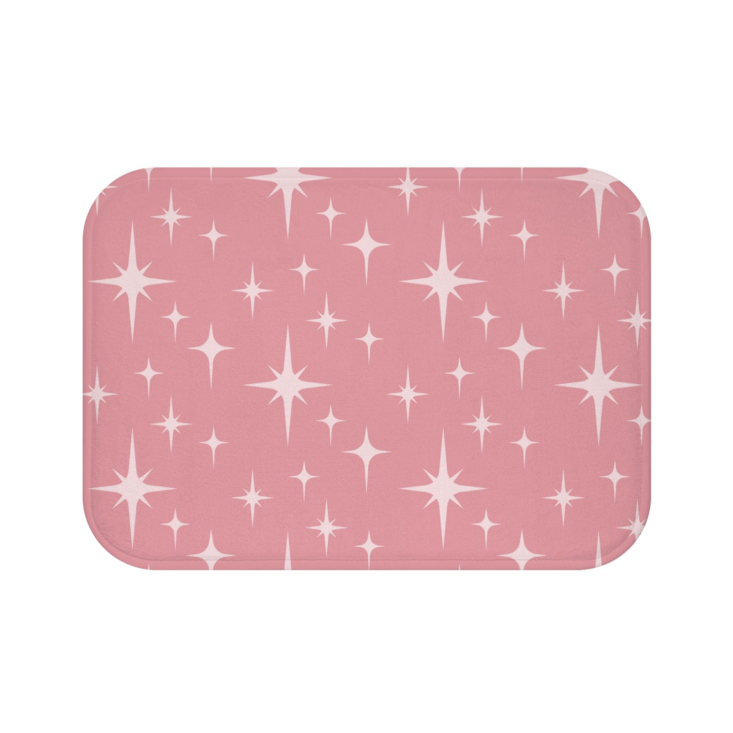 Retro 50s Atomic Starburst Pink Mid Century Modern Bath Mat