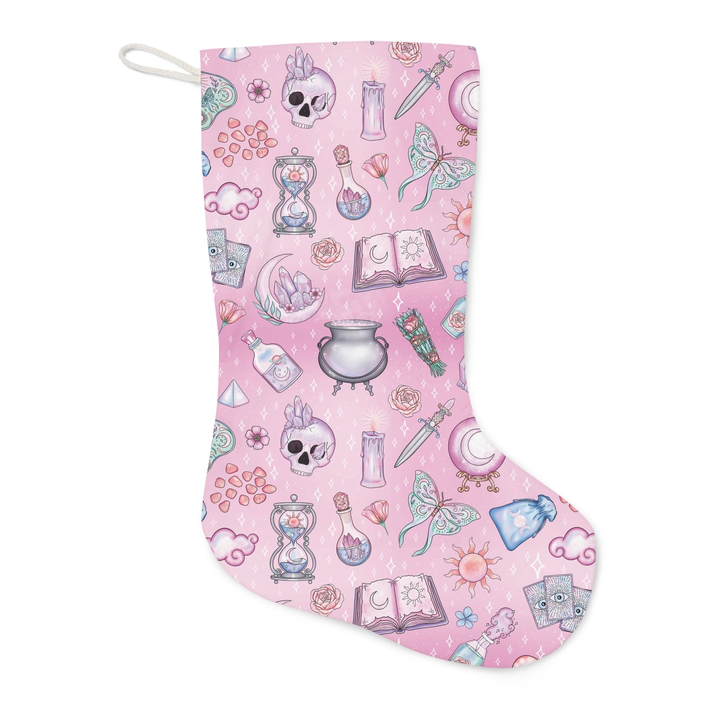 Witchy Pastel Goth Christmas Kawaii Whimsigoth Pink Holiday Stocking