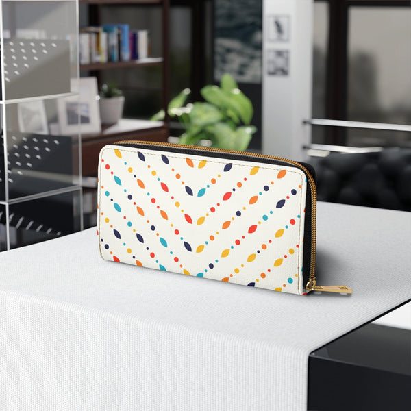 Retro Mid Century Mod Minimalist Multicolor Zipper Wallet | lovevisionkarma.com
