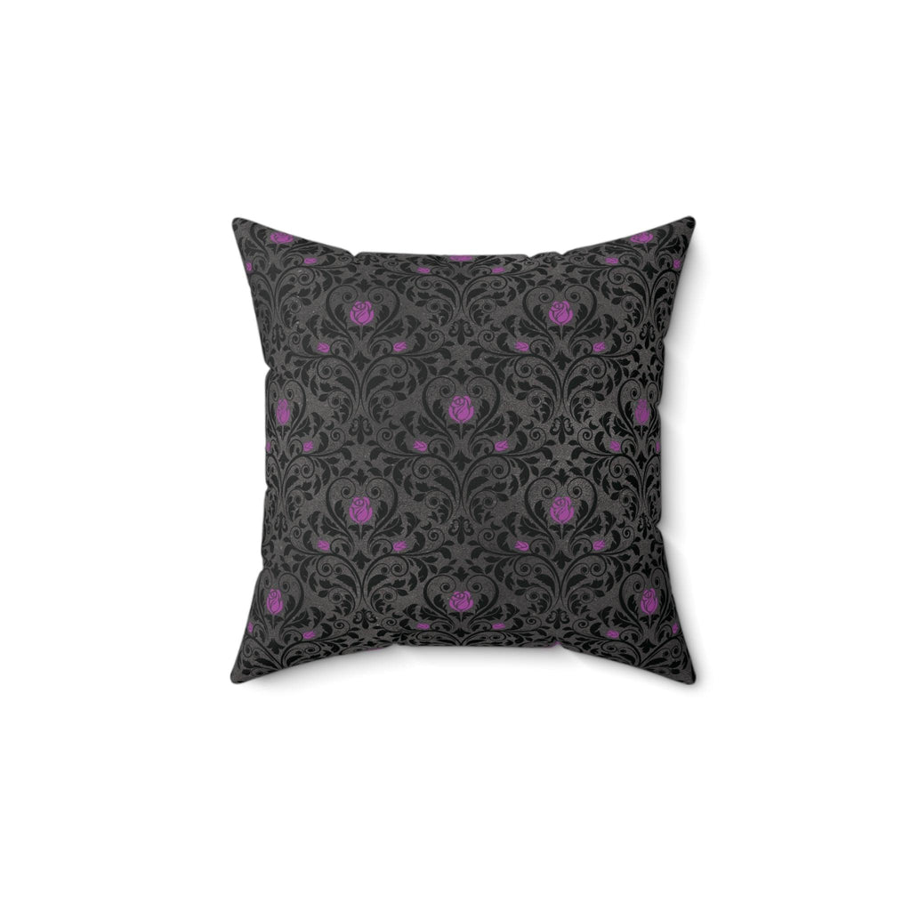 Goth Pink Skull Damask Halloween Glam Goth Black Throw Pillow