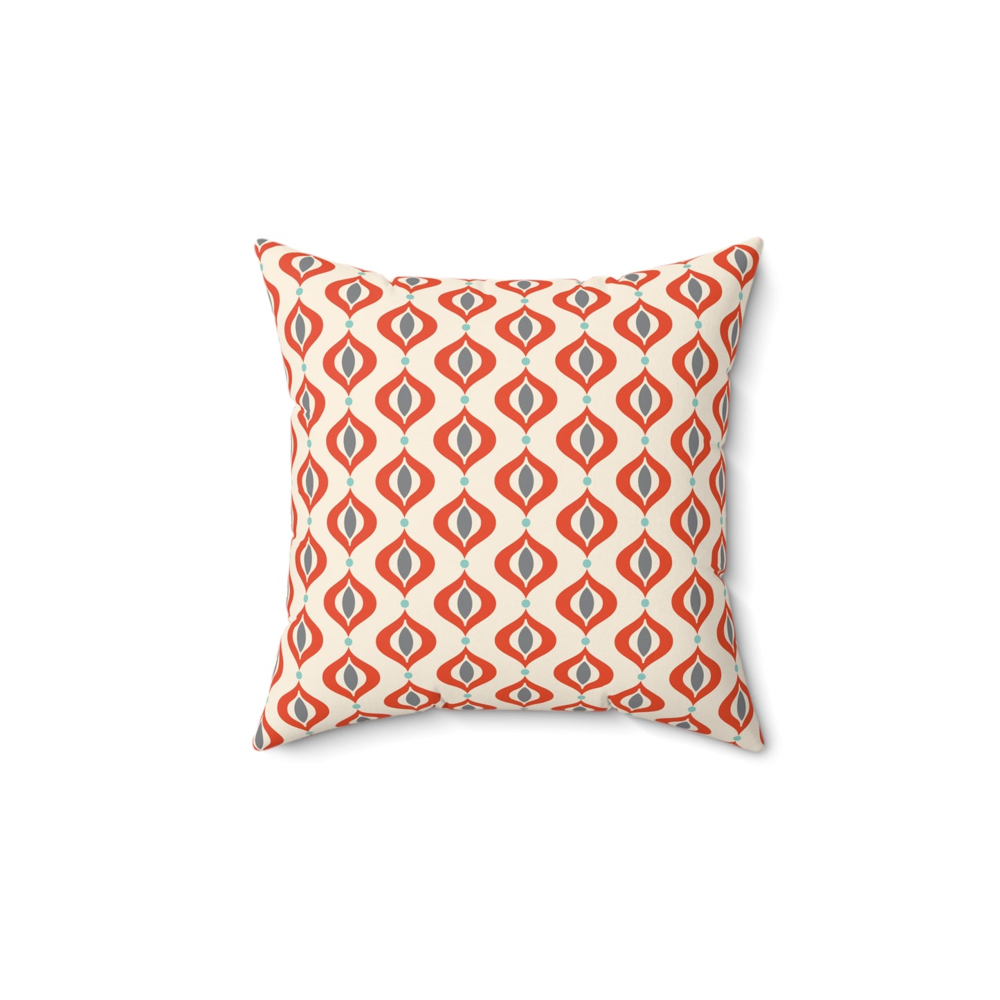 Retro Geometric MCM Orange, Grey & Off-White Throw Pillow