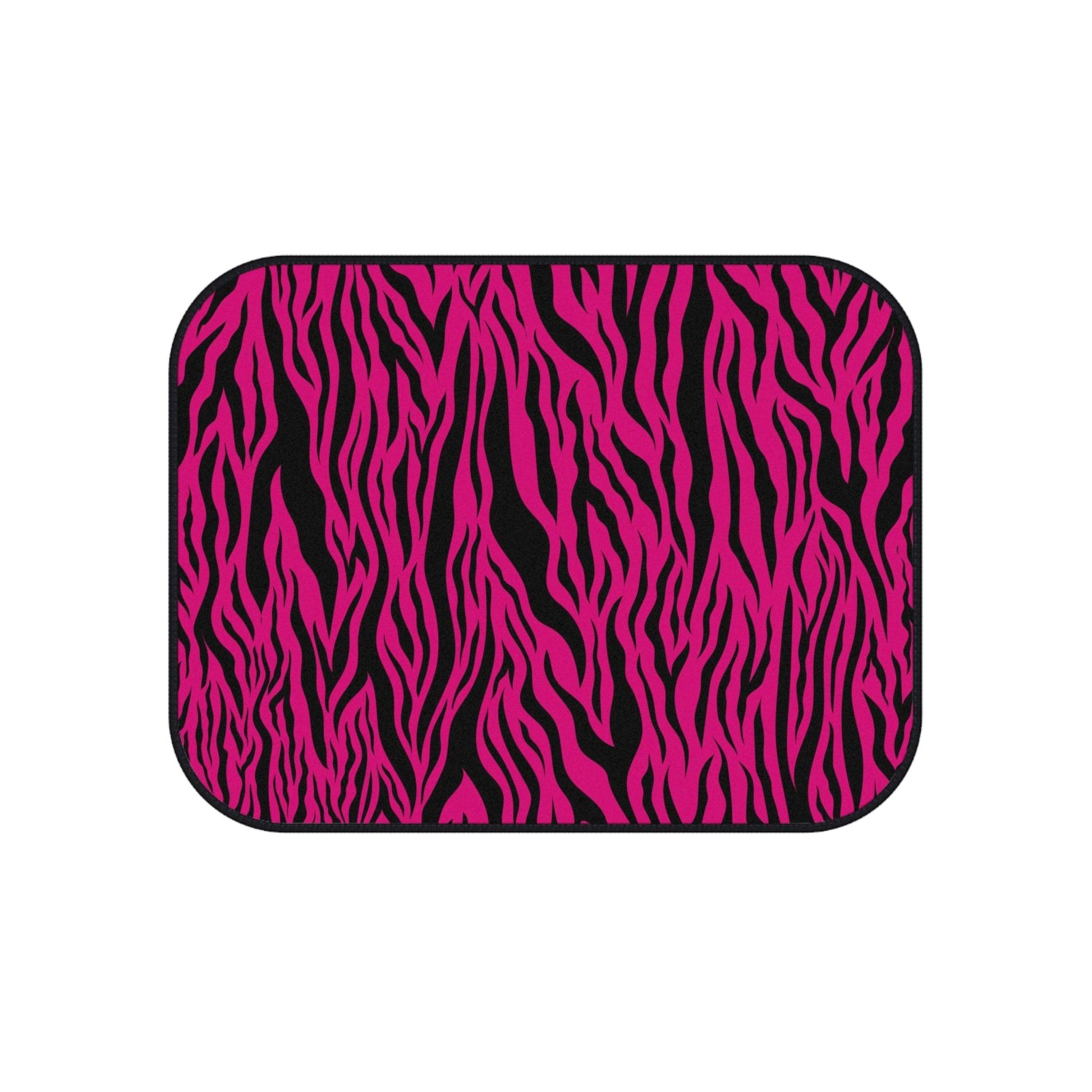 Pink Tiger Stripe Animal Print Car Mats (Set of 4) | lovevisionkarma.com