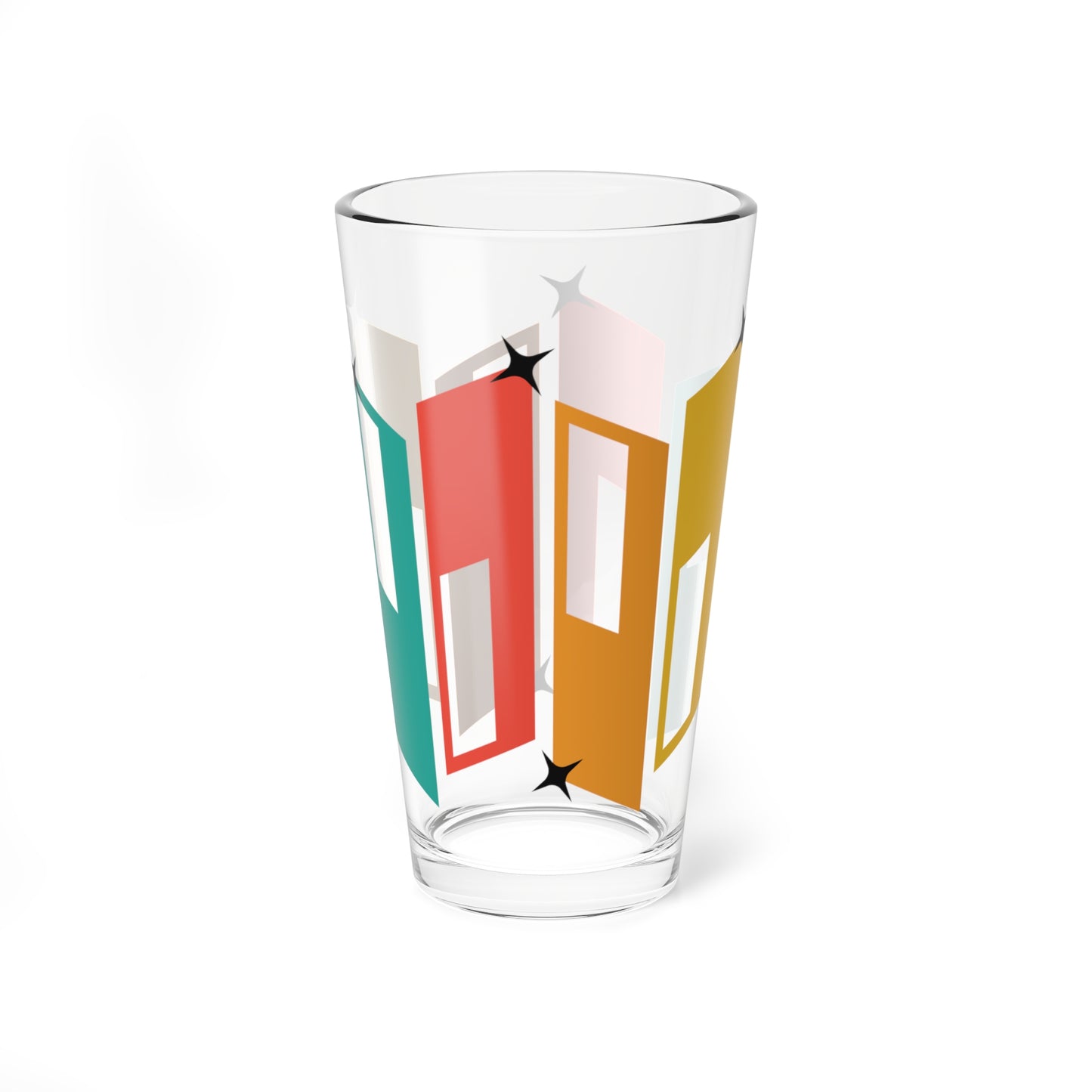 Retro 50s 60s Mid Century Modern Multicolor Pint Glass