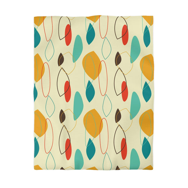 Retro 50s Abstract Mid Century Modern Multicolor Duvet Cover