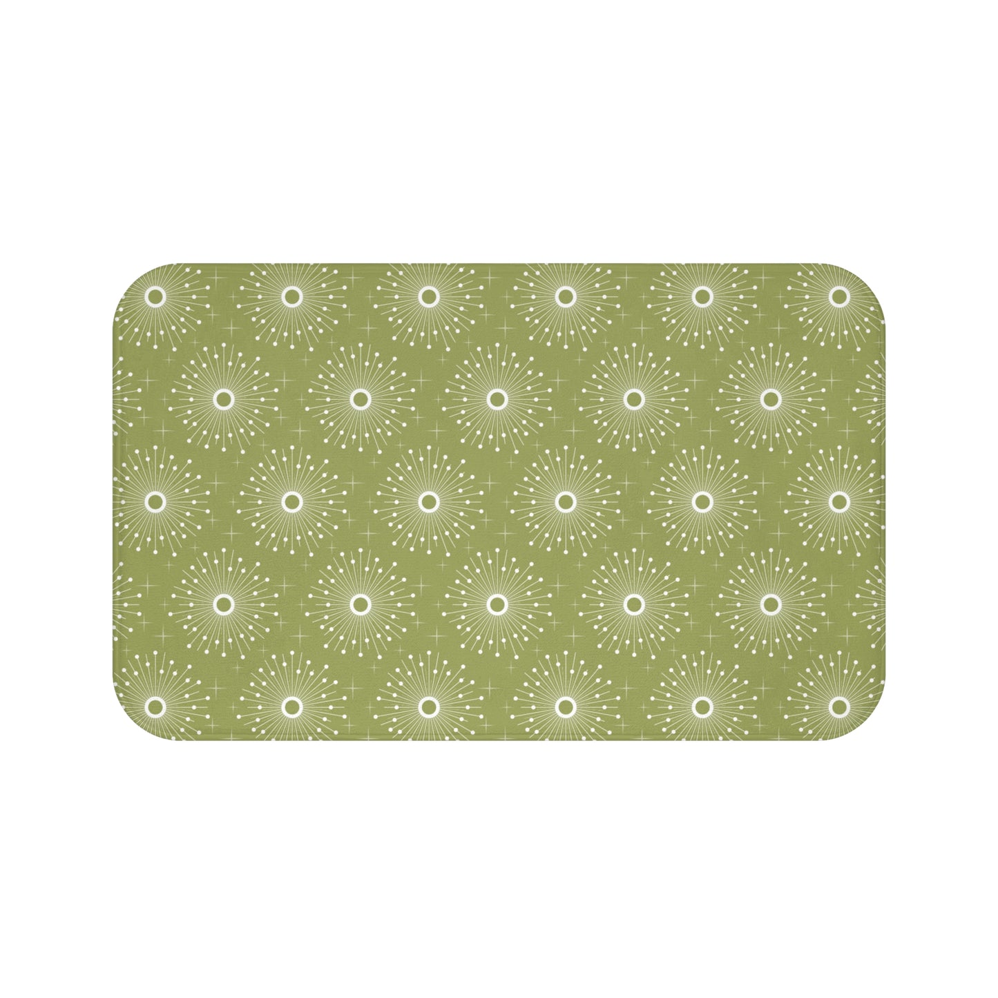 Retro Atomic 1950s Starburst MCM Green Bath Mat