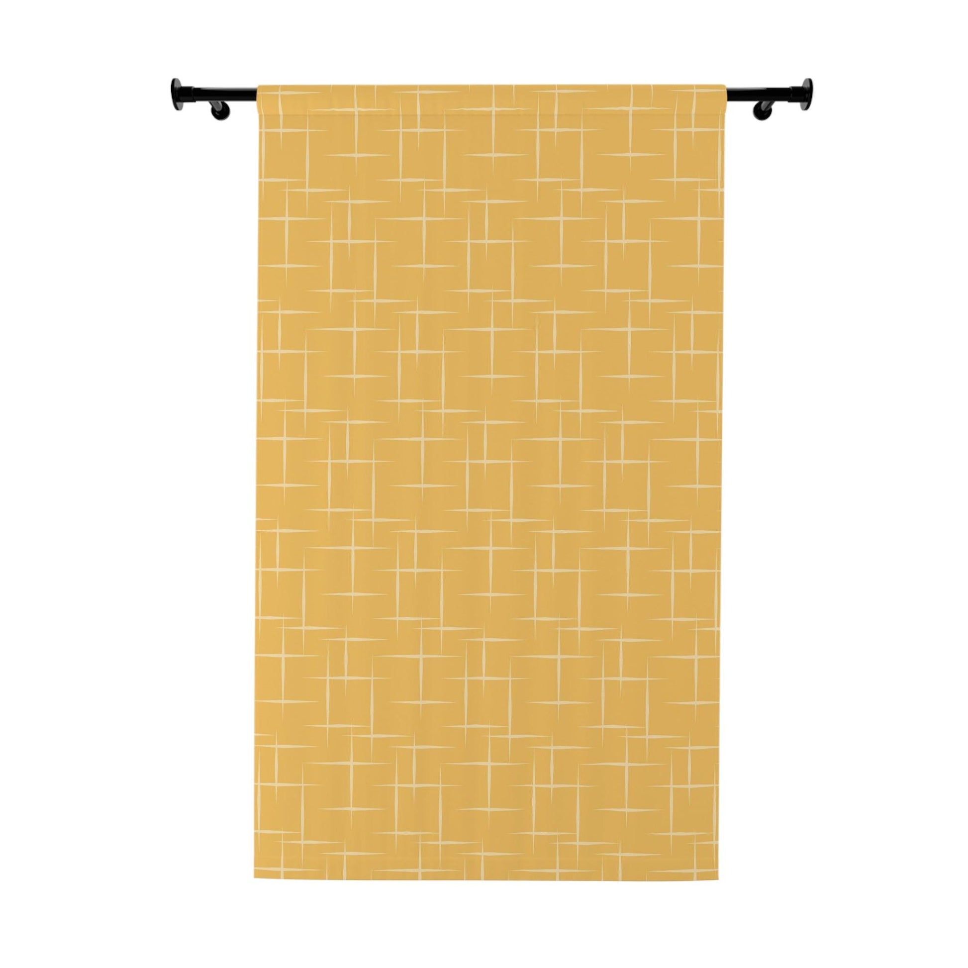 Retro 50s Mid Century Modern Yellow Blackout Window Curtain | lovevisionkarma.com