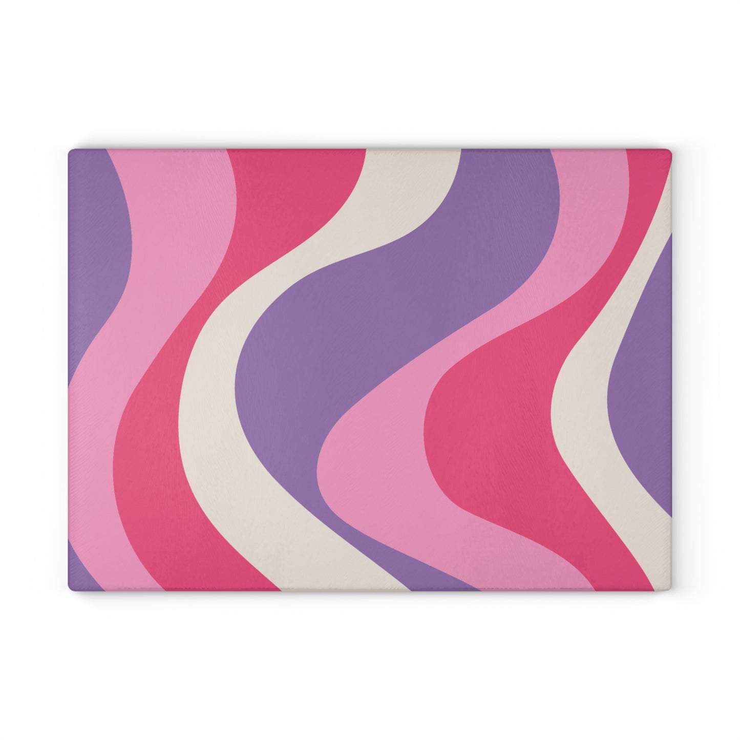 Retro 60s Groovy Hippie Swirl MCM Pink & Purple Glass Cutting Board