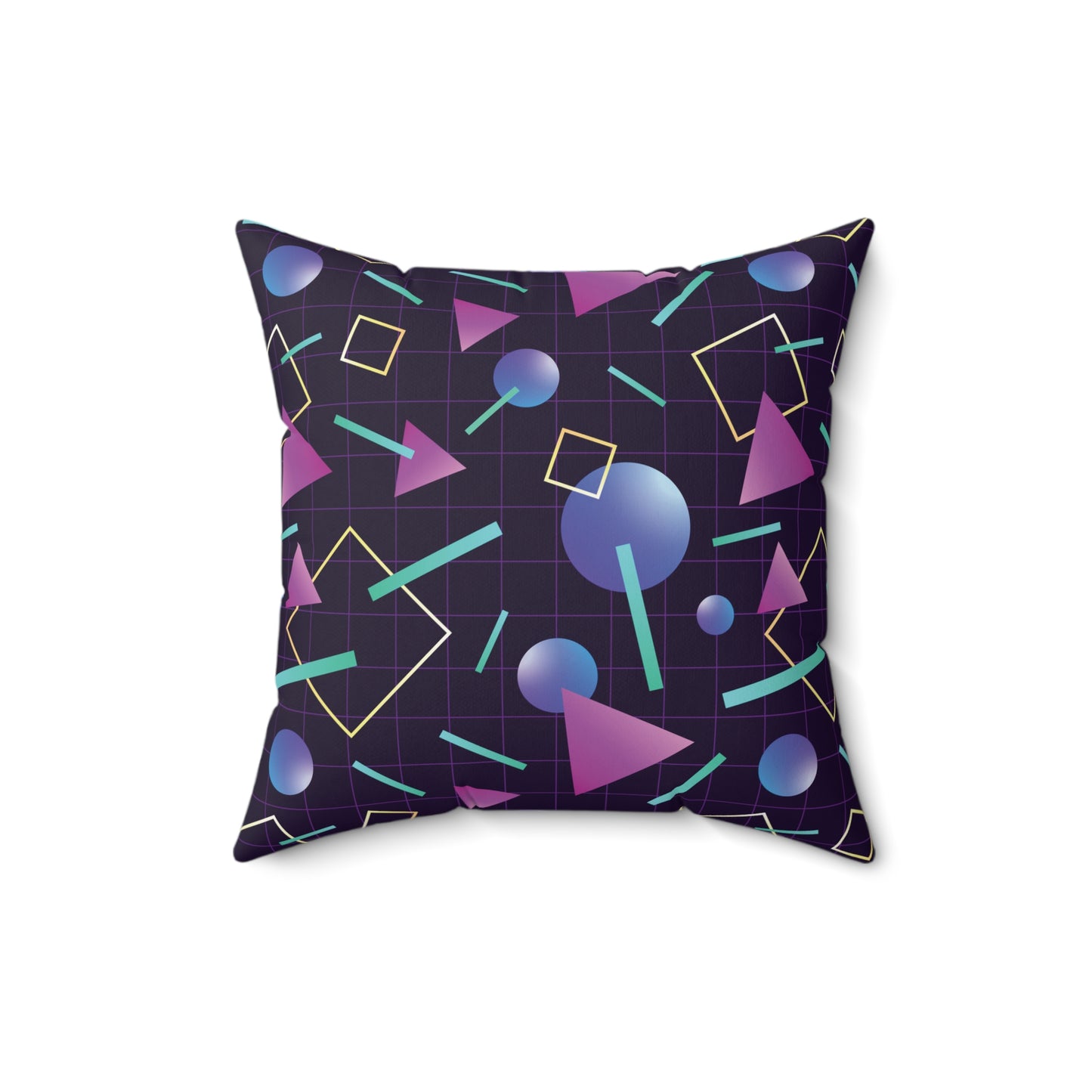 Retro 80s and 90's Vaporwave Aesthetic Purple & Indigo Pillow