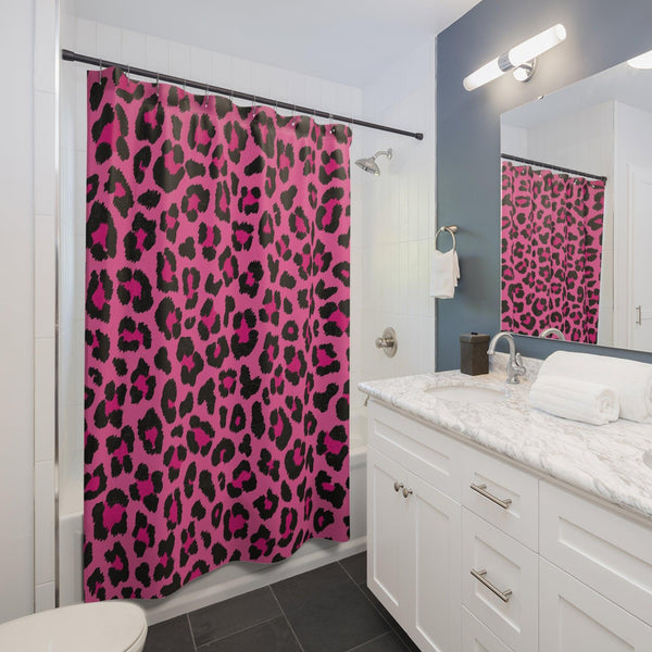 Pink Leopard Cheetah Animal Print Shower Curtain | lovevisionkarma.com