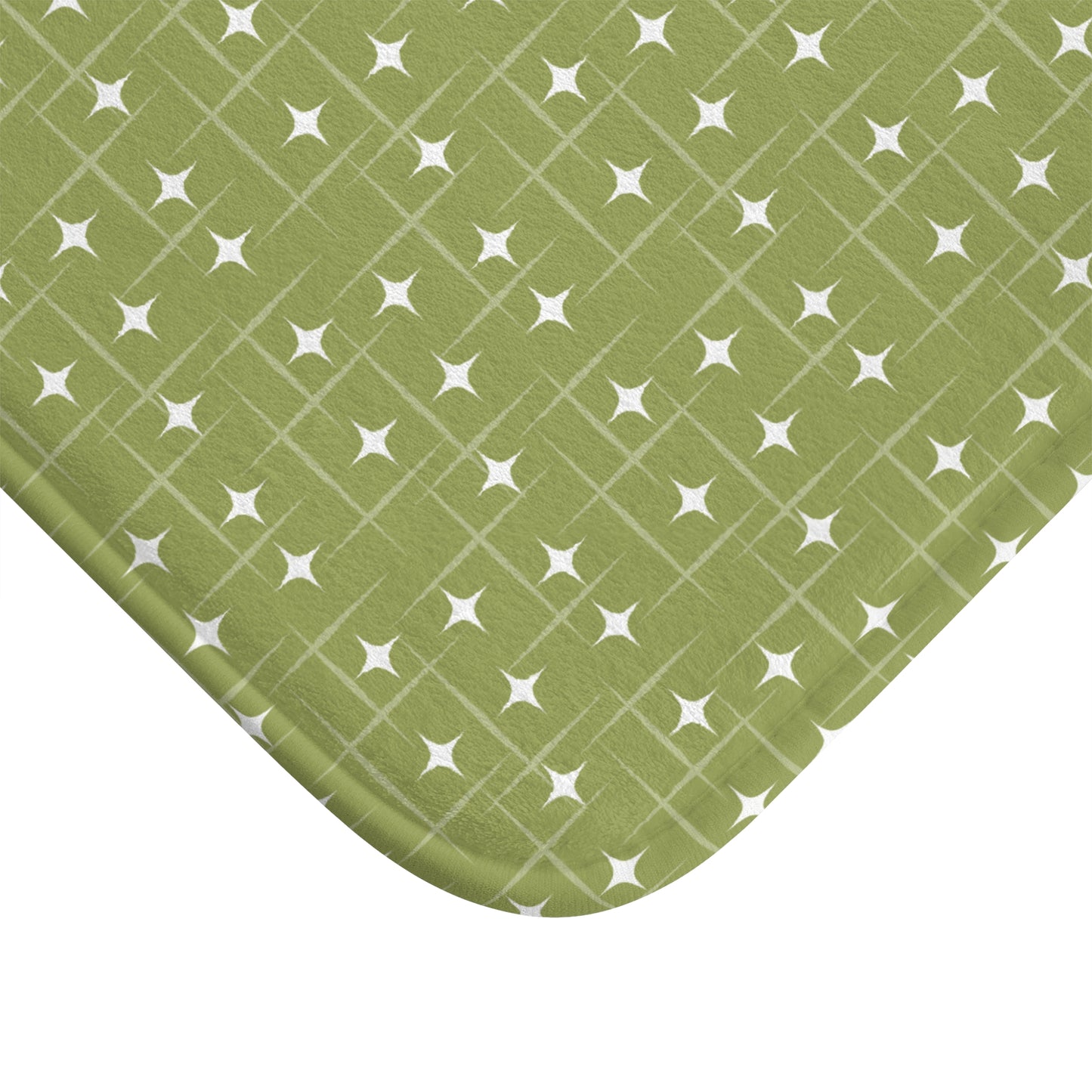 Retro 1950s Burst Mid Century Modern Green Bath Mat