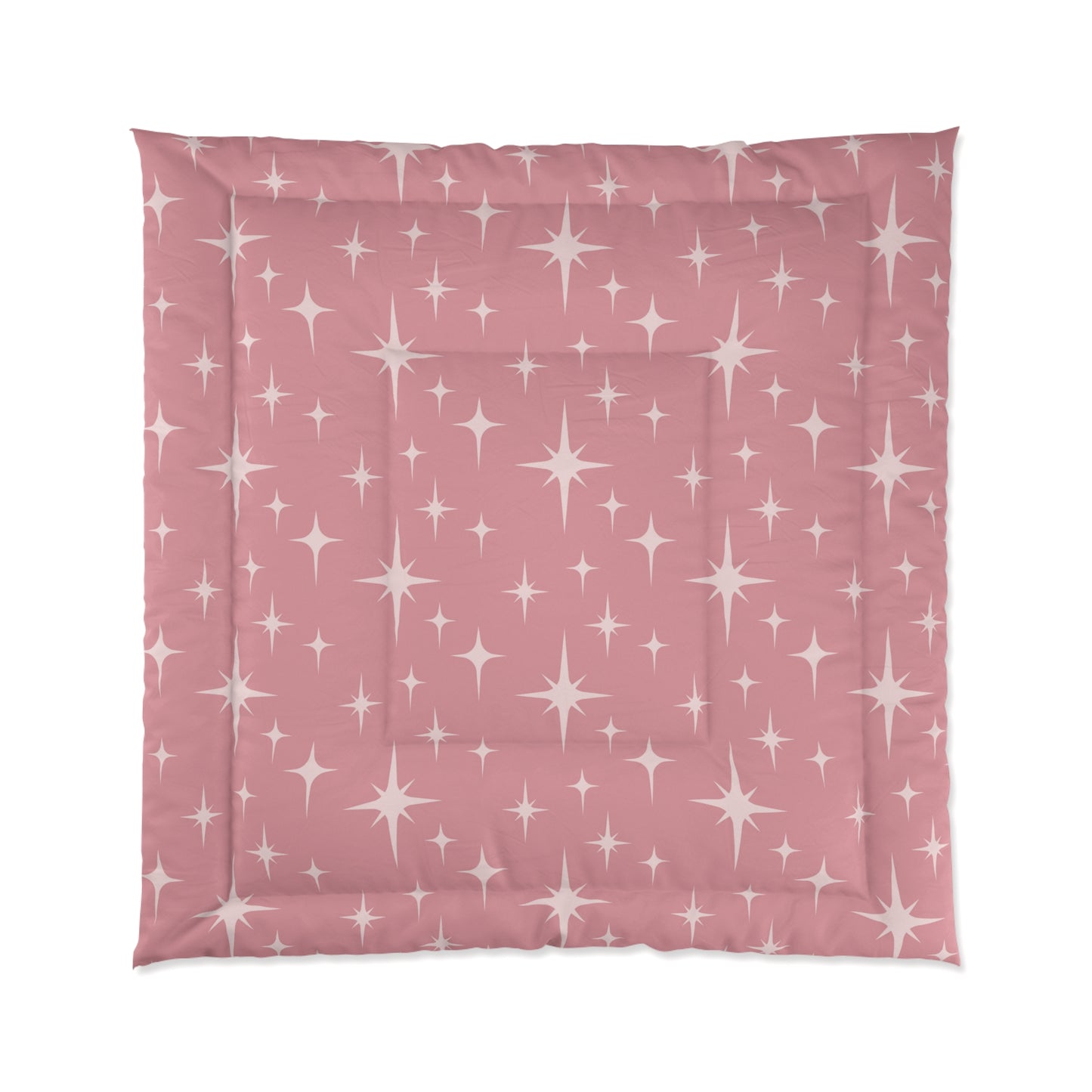 Retro 50s Atomic Starburst Mid Century Modern Pink Comforter