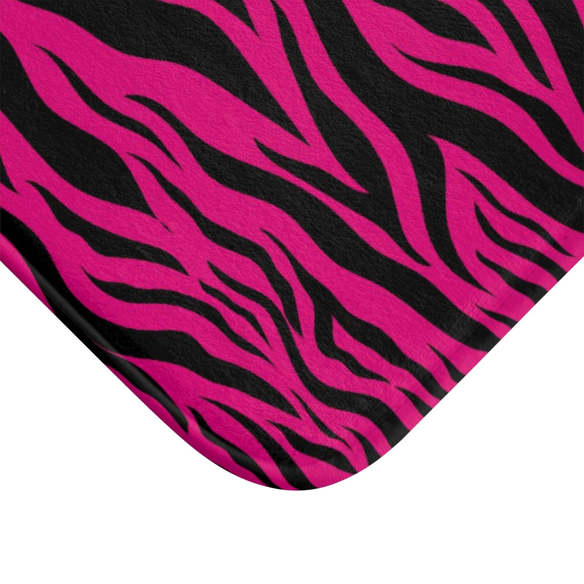 Pink Tiger Stripe Animal Print Bath Mat | lovevisionkarma.com