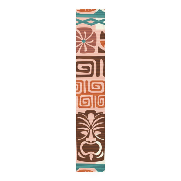 Retro Tiki 60's Mid Century Style Pink and Brown Table Runner | lovevisionkarma.com