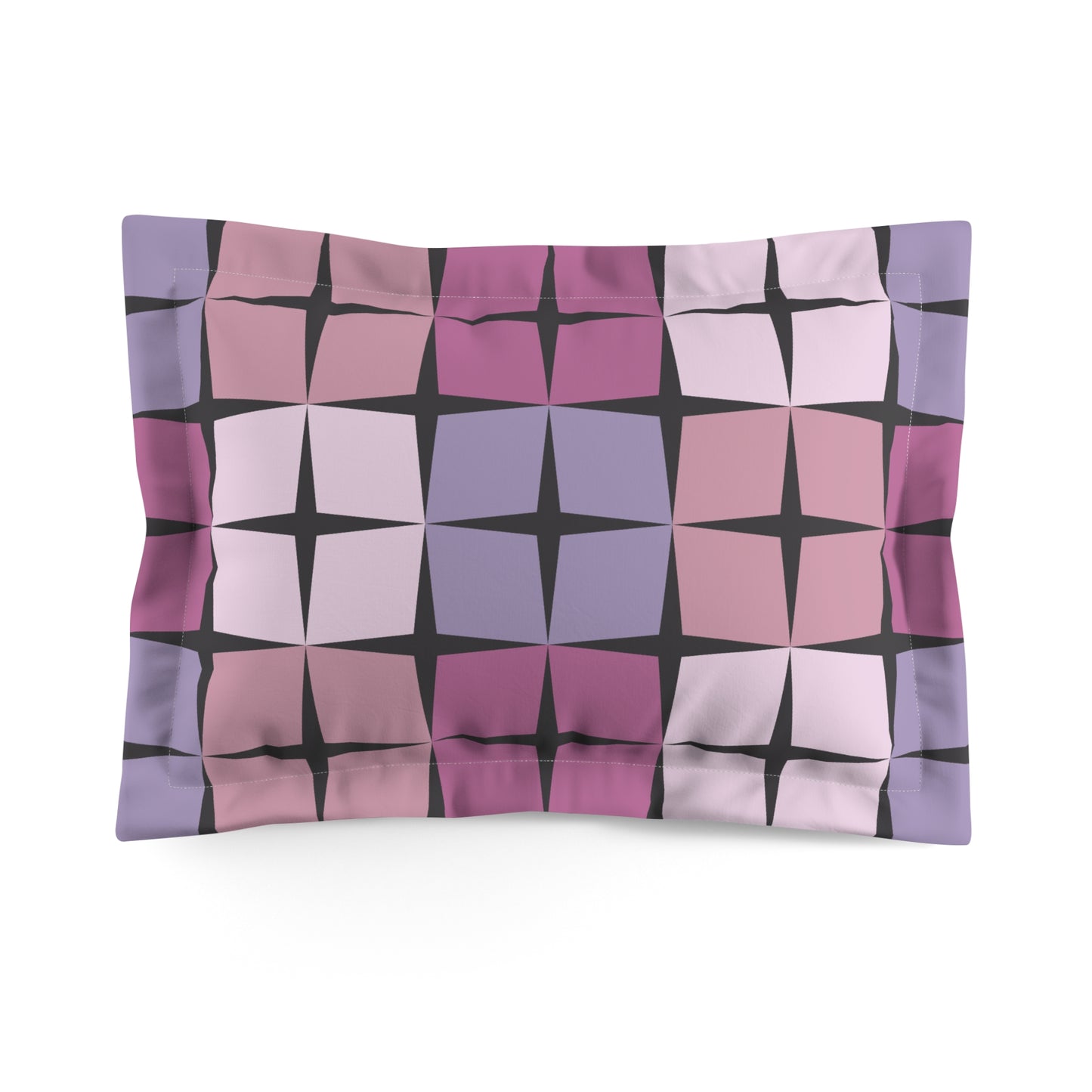 Palm Springs Twilight Retro 50s Atomic Star Mid Century Mod Purple Tones Pillow Sham
