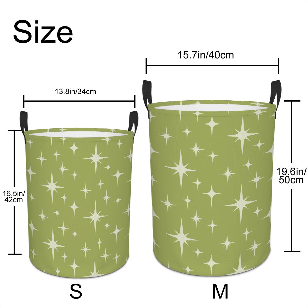 Retro 50s Atomic Starburst Mid Century Modern Chartreuse Green Round Laundry Hamper