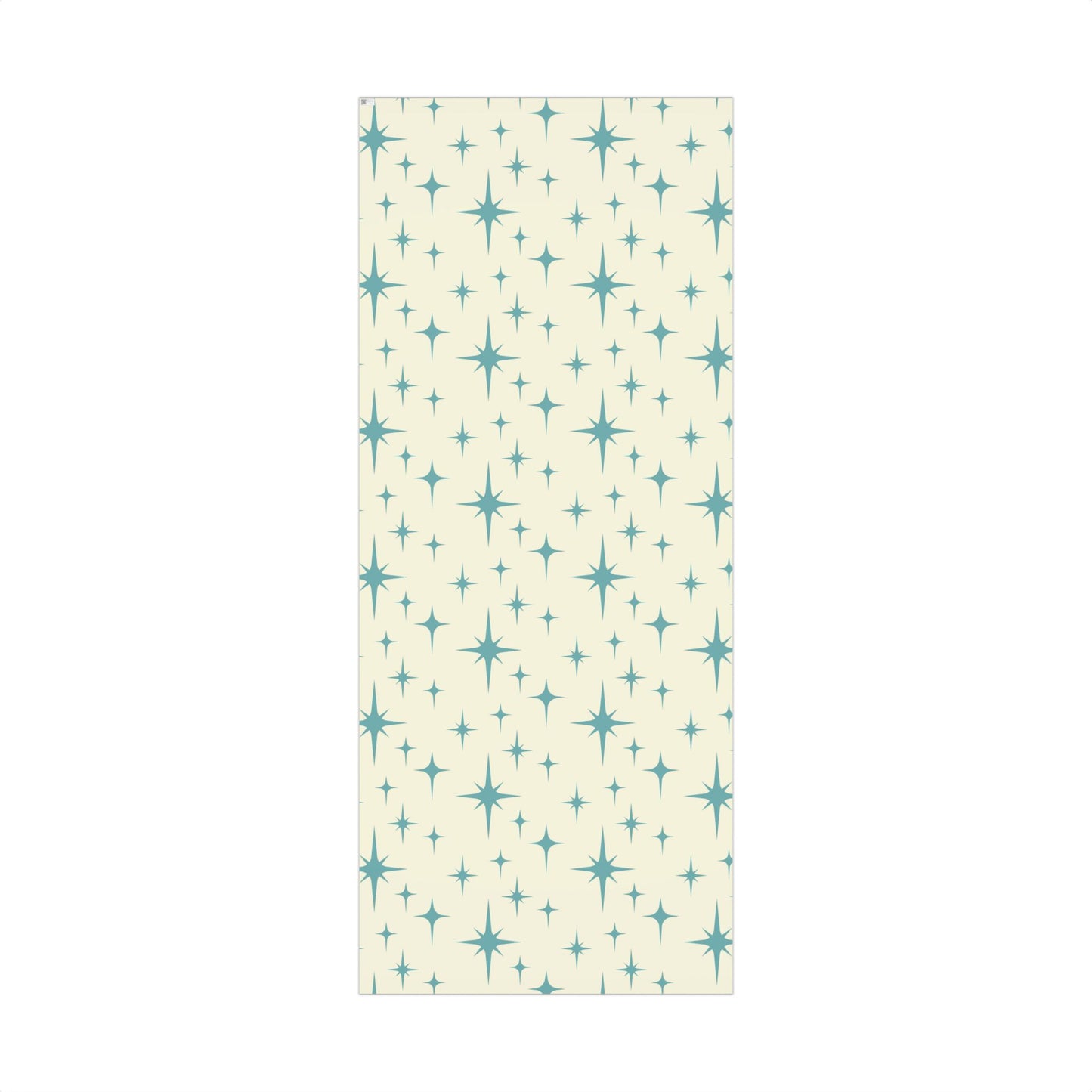 Large Starburst Version of Retro Atomic Starburst MCM Off-White & Blue Gift Wrapping Paper