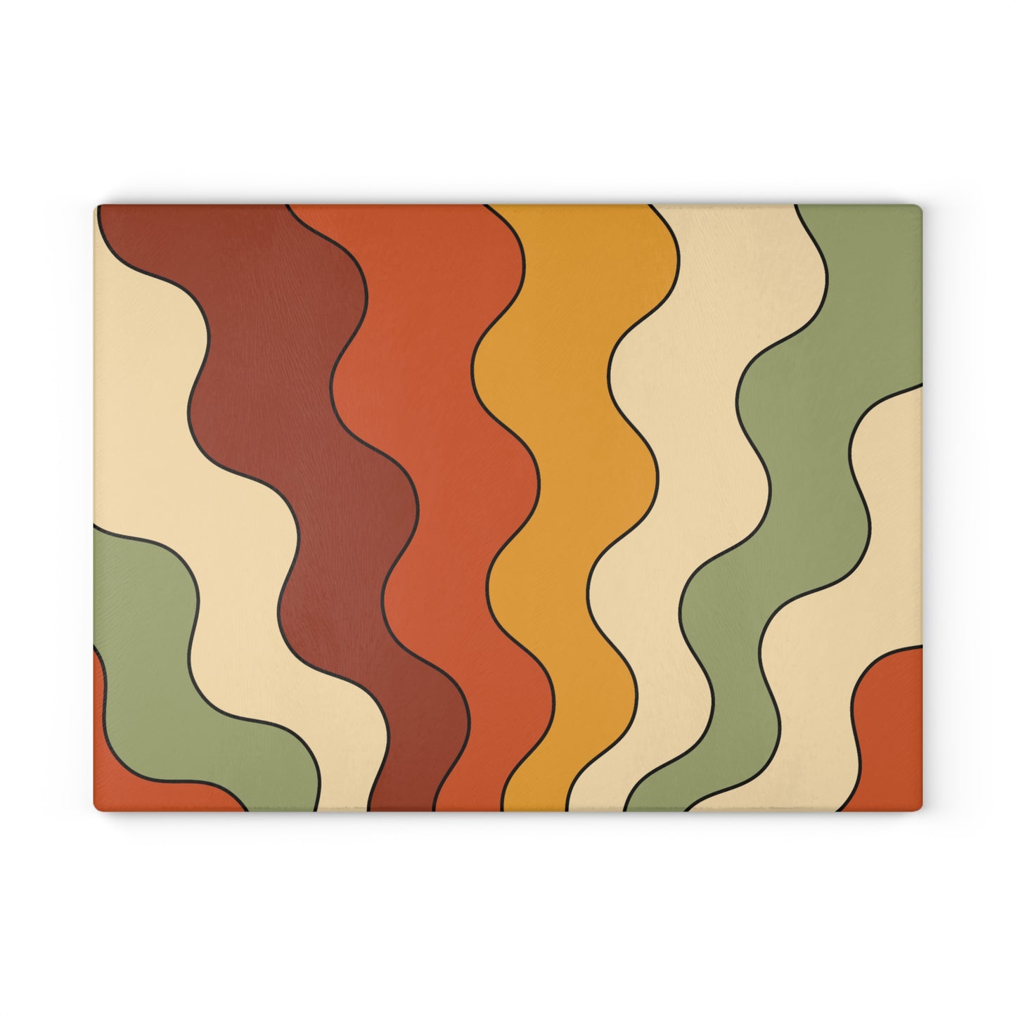 Groovy 60s 70s Retro Mid Century Mod Multicolor Glass Cutting Board