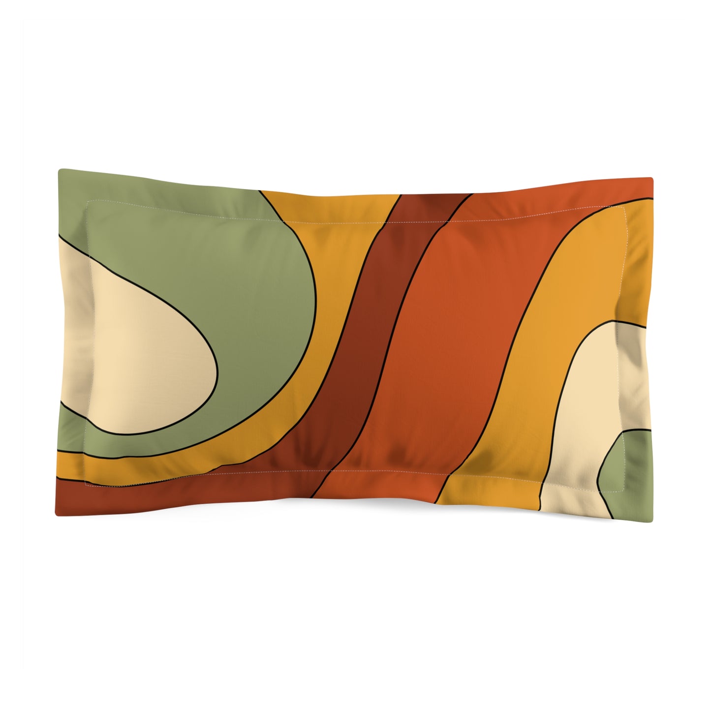 Groovy 60s 70s Mod Retro Orange, Yellow, Green MCM Pillow Sham