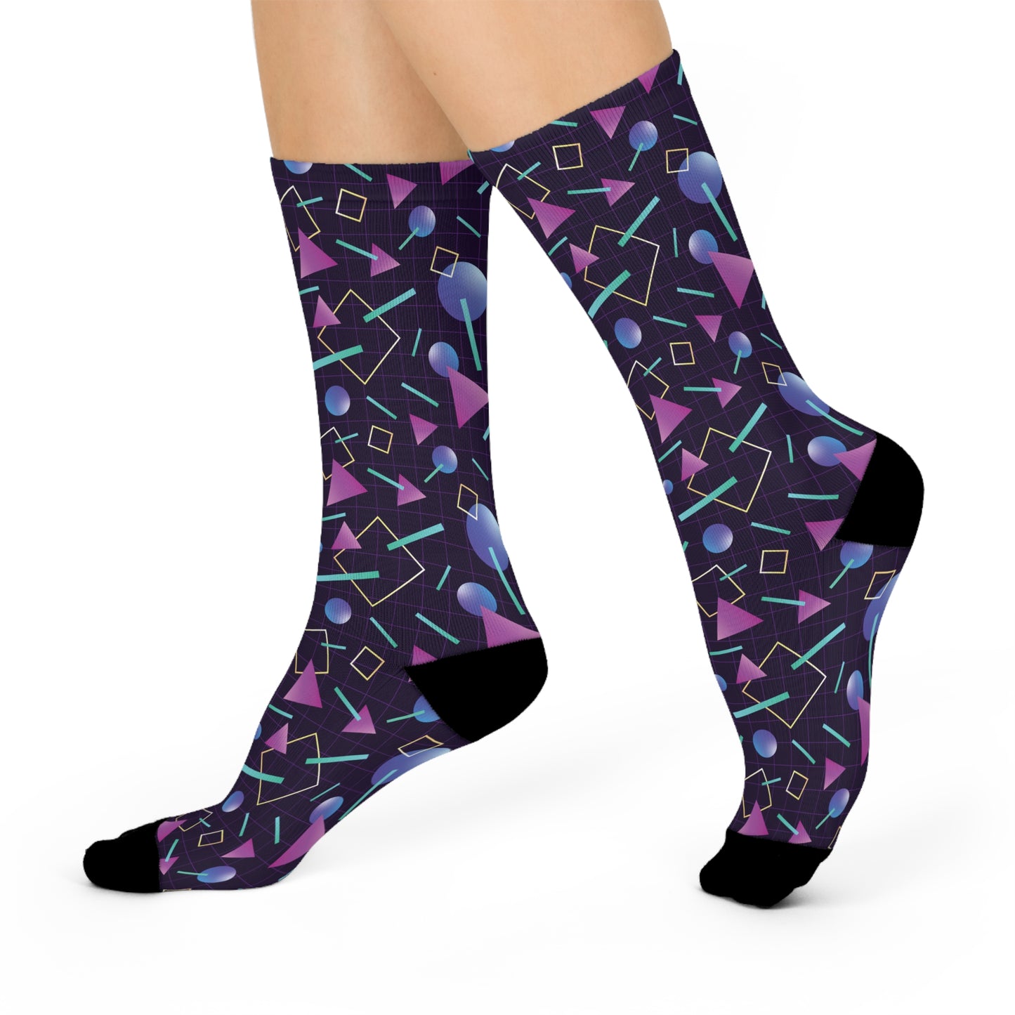 Retro 80s 90s Vaporwave Aesthetic Cushioned Crew Unisex Socks