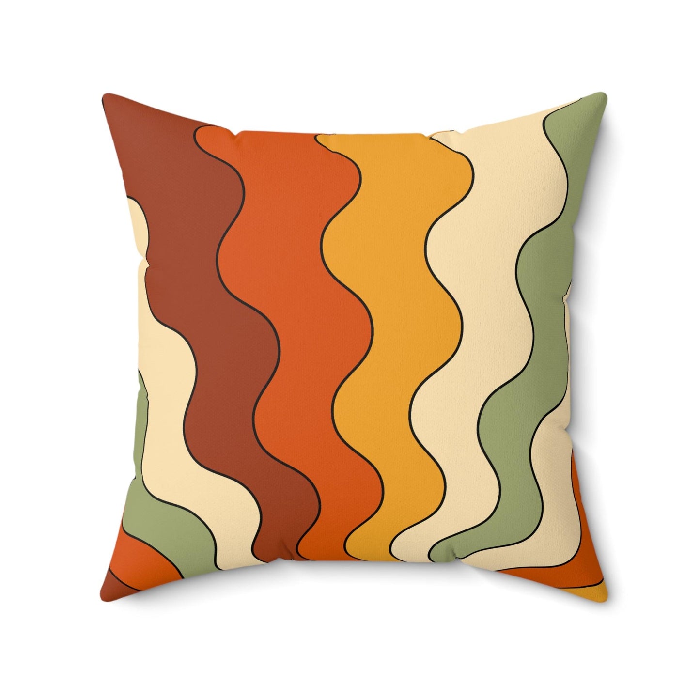 Groovy 60s 70s Mod Retro Rainbow, Orange, Yellow, Green MCM Throw Pillow | lovevisionkarma.com