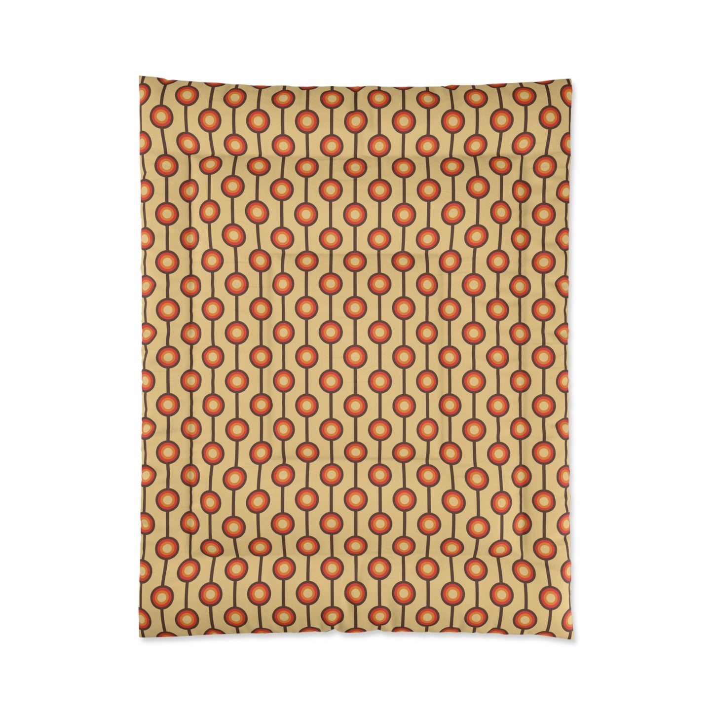 Funky 70s Retro MCM Brown, Orange & Beige Comforter