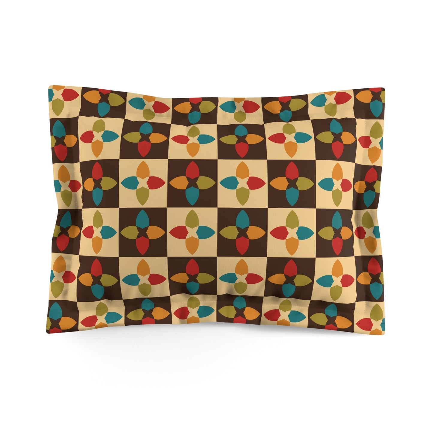 Retro 60s 70s Mid Century Modern Multicolor Pillow Sham