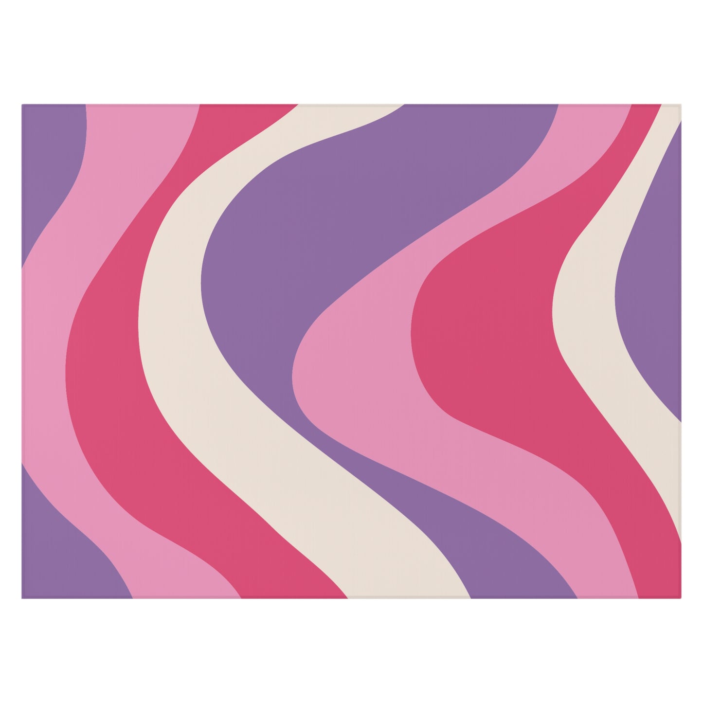 Groovy 60's Retro Mid Century Mod Swirl Pink and Purple Anti-Slip Accent Rug