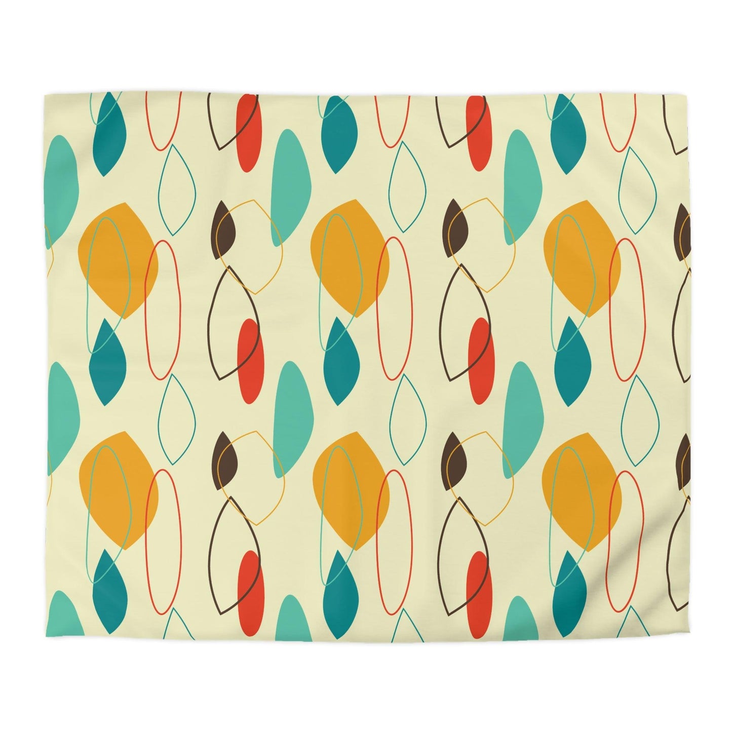 Retro 50s Abstract Mid Century Modern Multicolor Duvet Cover | lovevisionkarma.com