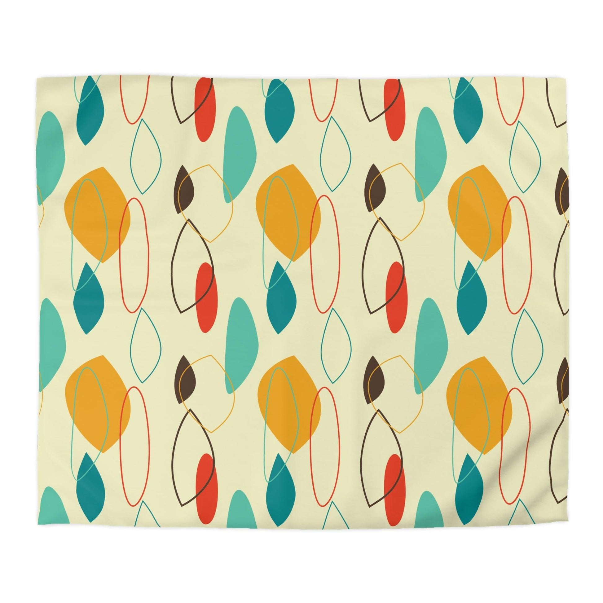 Retro 50s Abstract Mid Century Modern Multicolor Duvet Cover | lovevisionkarma.com