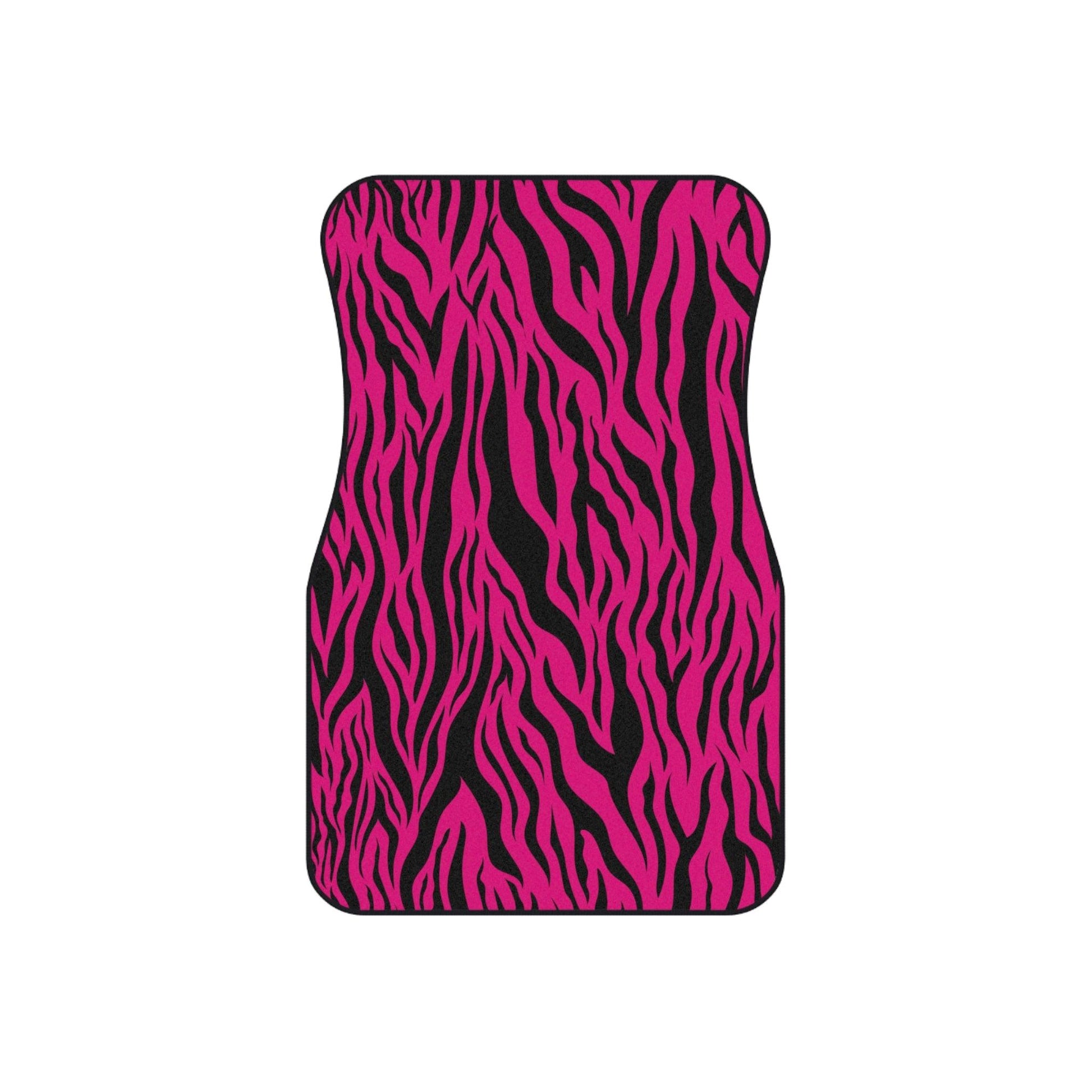 Pink Tiger Stripe Animal Print Car Mats (Set of 4) | lovevisionkarma.com