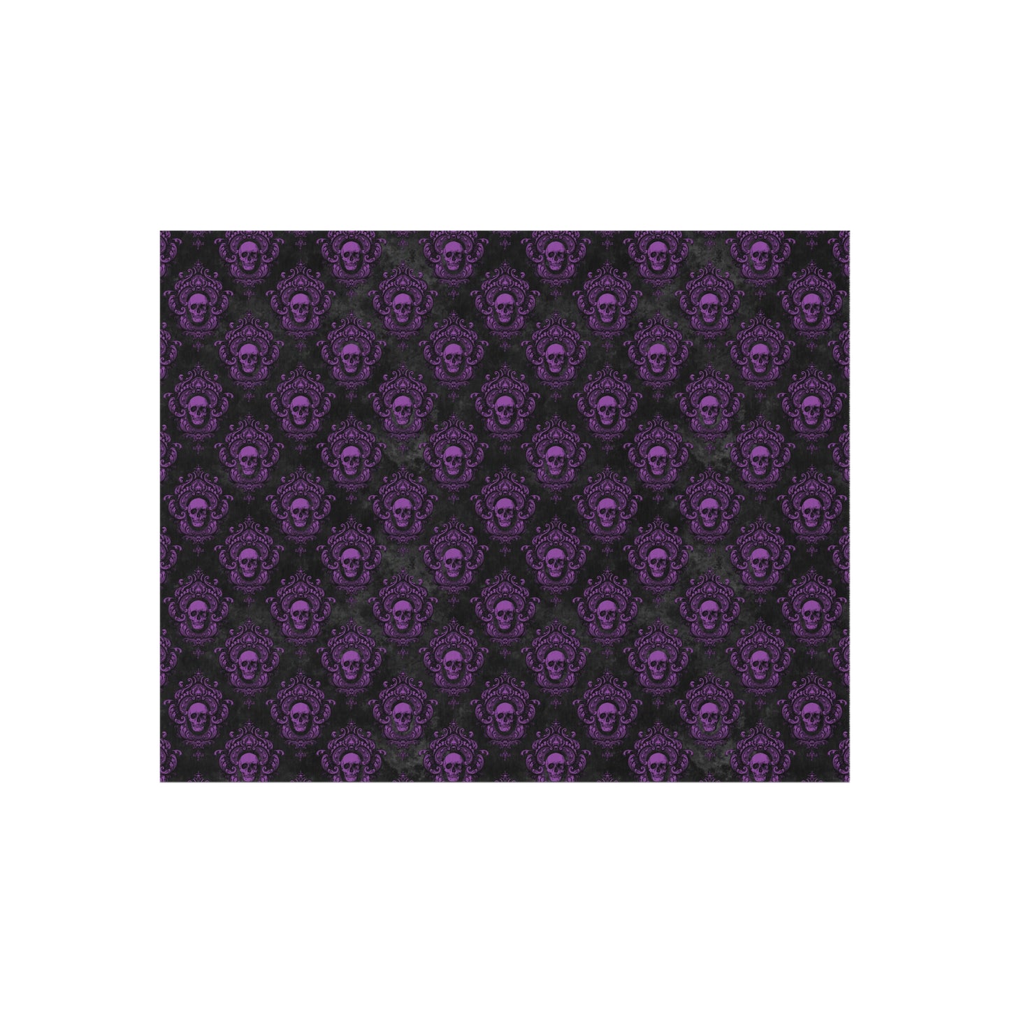 Gothic Purple Skulls, Victorian Glam Goth, Dark Academia Anti-Slip Indoor/Outdoor Accent Rug