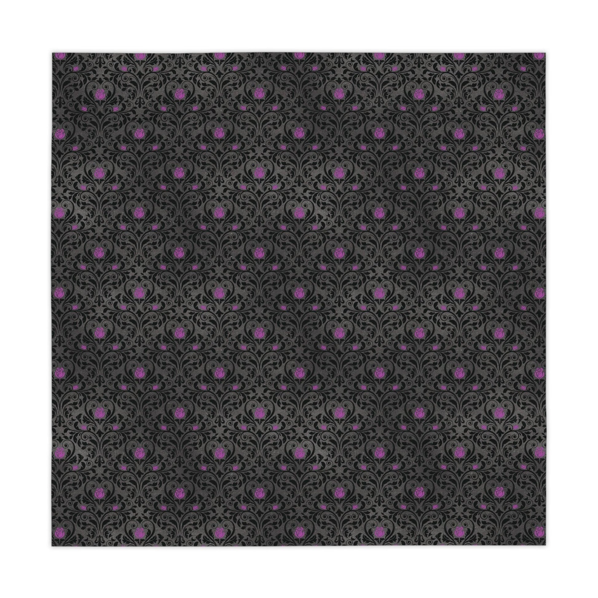 Victorian Goth Damask Purple and Black Halloween Tablecloth | lovevisionkarma.com