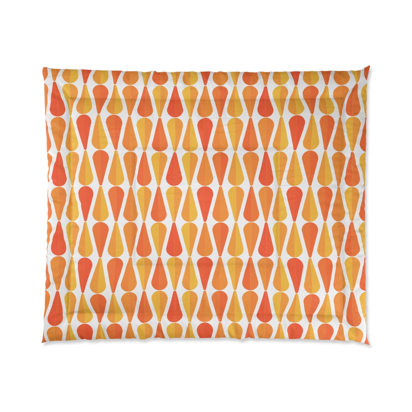 Retro 60s 70s Mid Century Modern Geometric Orange and Yellow Comforter