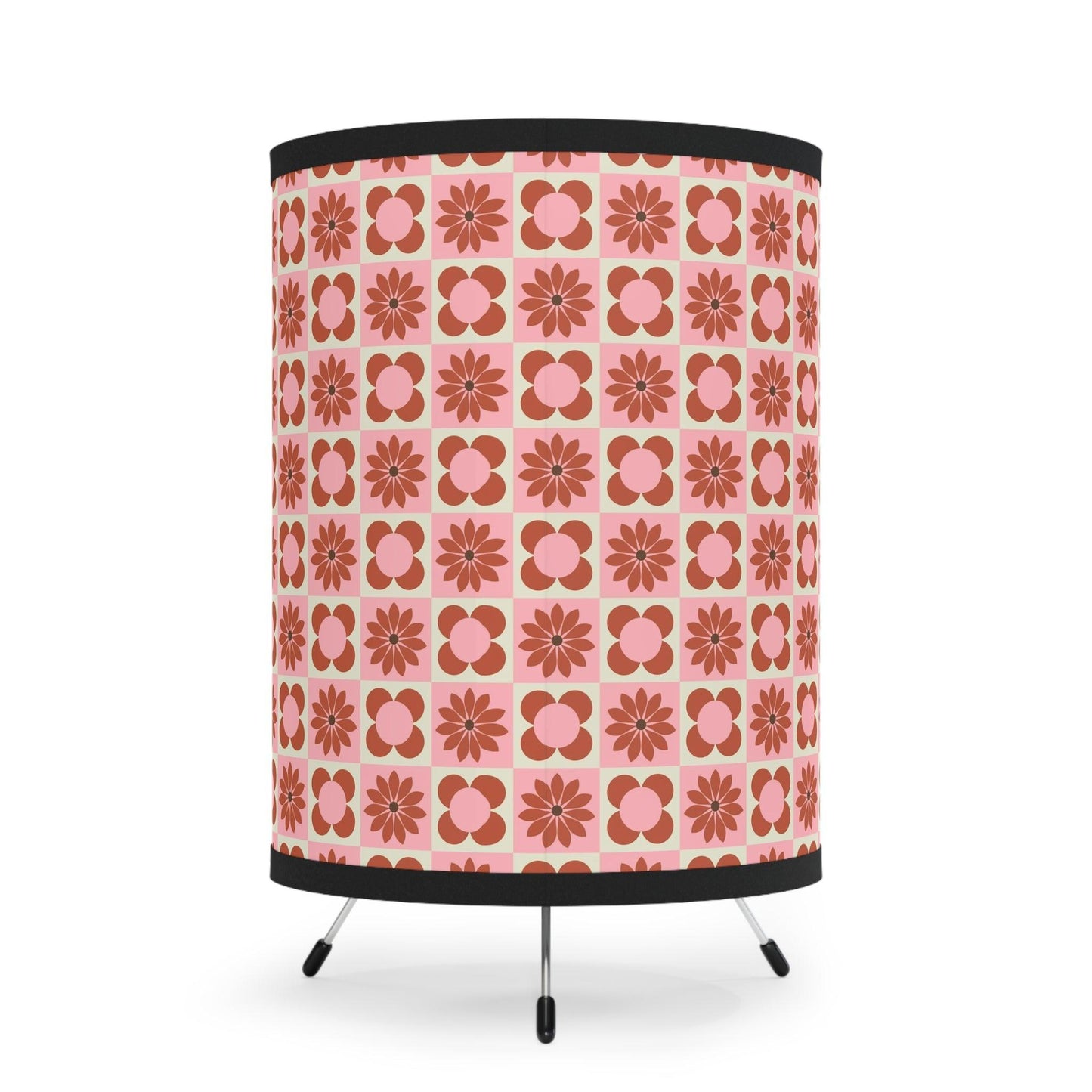 Retro 50s 60s Mid Century Mod Pink & Red Tabletop Accent Lamp | lovevisionkarma.com