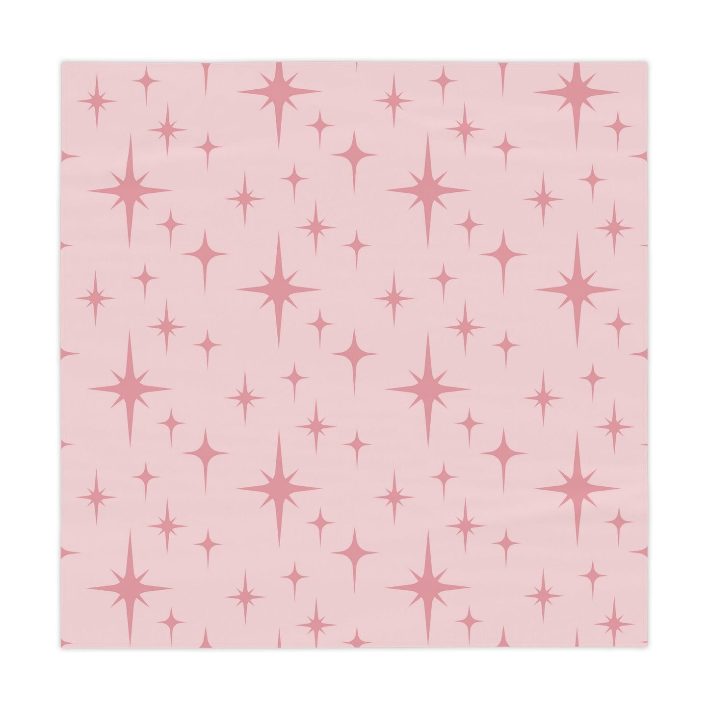 Retro 50s Pink Atomic Starbursts Mid Century Modern Tablecloth | lovevisionkarma.com