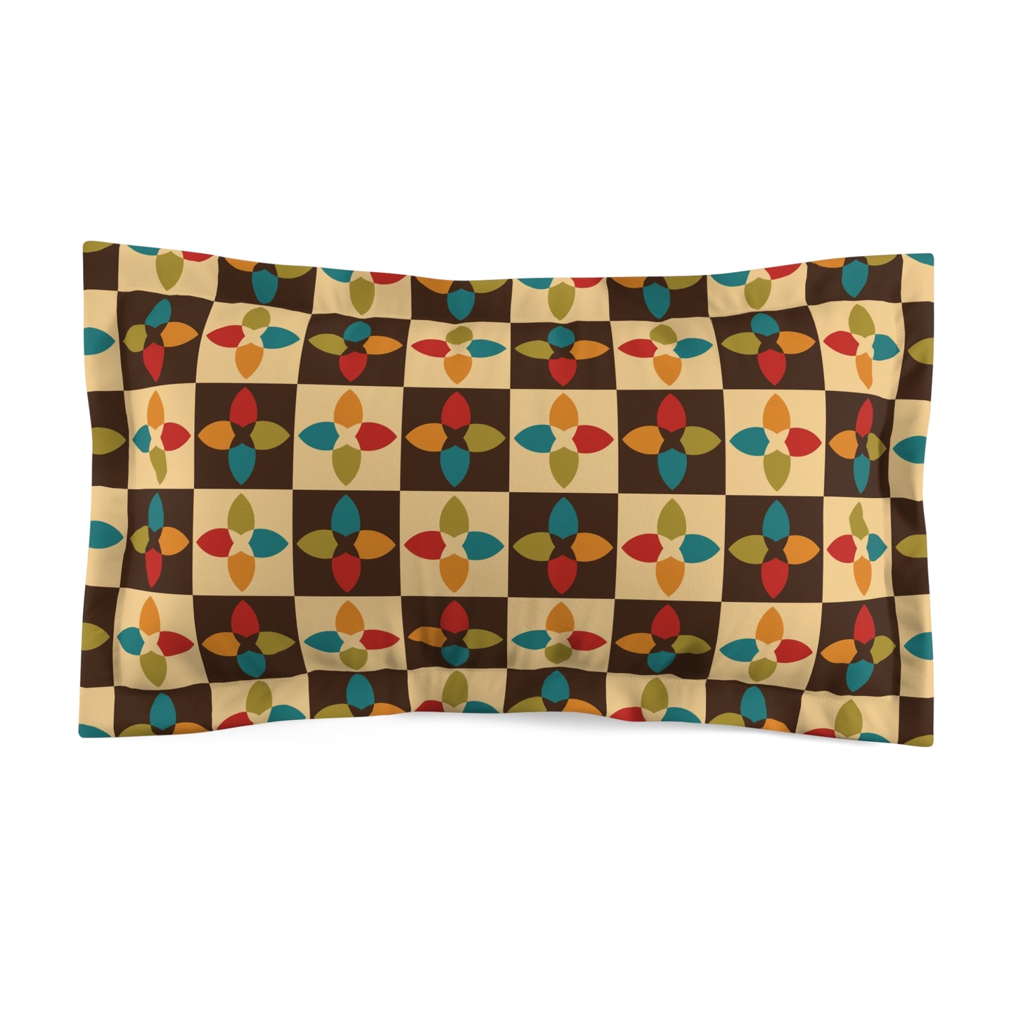 Retro 60s 70s Mid Century Modern Multicolor Pillow Sham