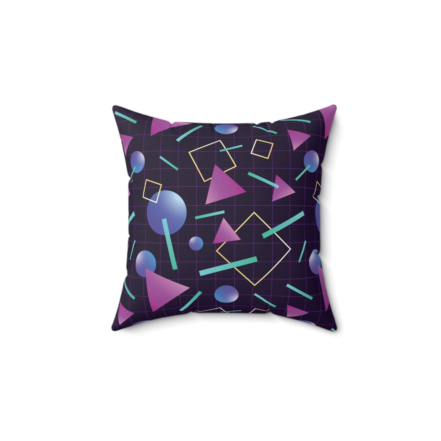 Retro 80s and 90's Vaporwave Aesthetic Purple & Indigo Pillow
