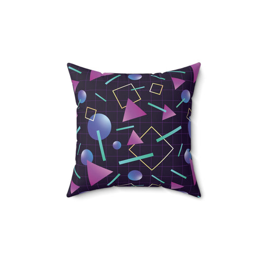 Retro 80s and 90's Vaporwave Aesthetic Purple & Indigo Pillow