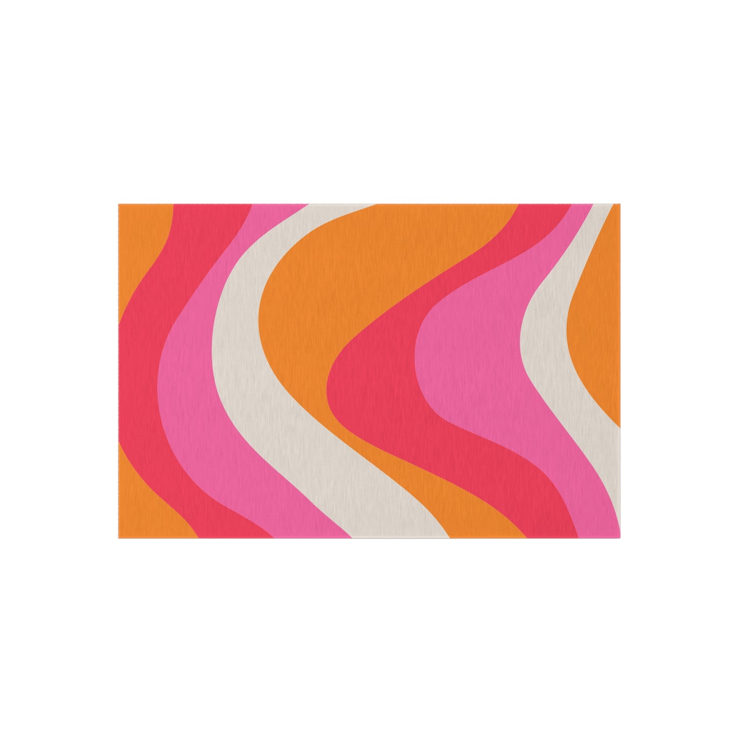 Groovy 60's Retro Mid Century Mod Swirl Pink, Orange & Cream Indoor/Outdoor Anti-Slip Accent Rug