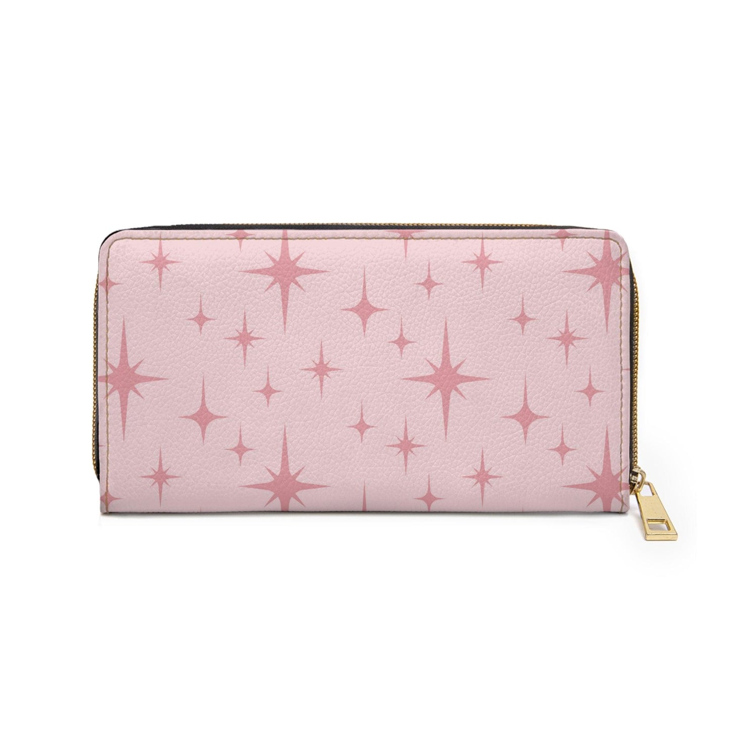 Retro 50s Atomic Starburst Mid Century Mod Pink Zipper Wallet | lovevisionkarma.com