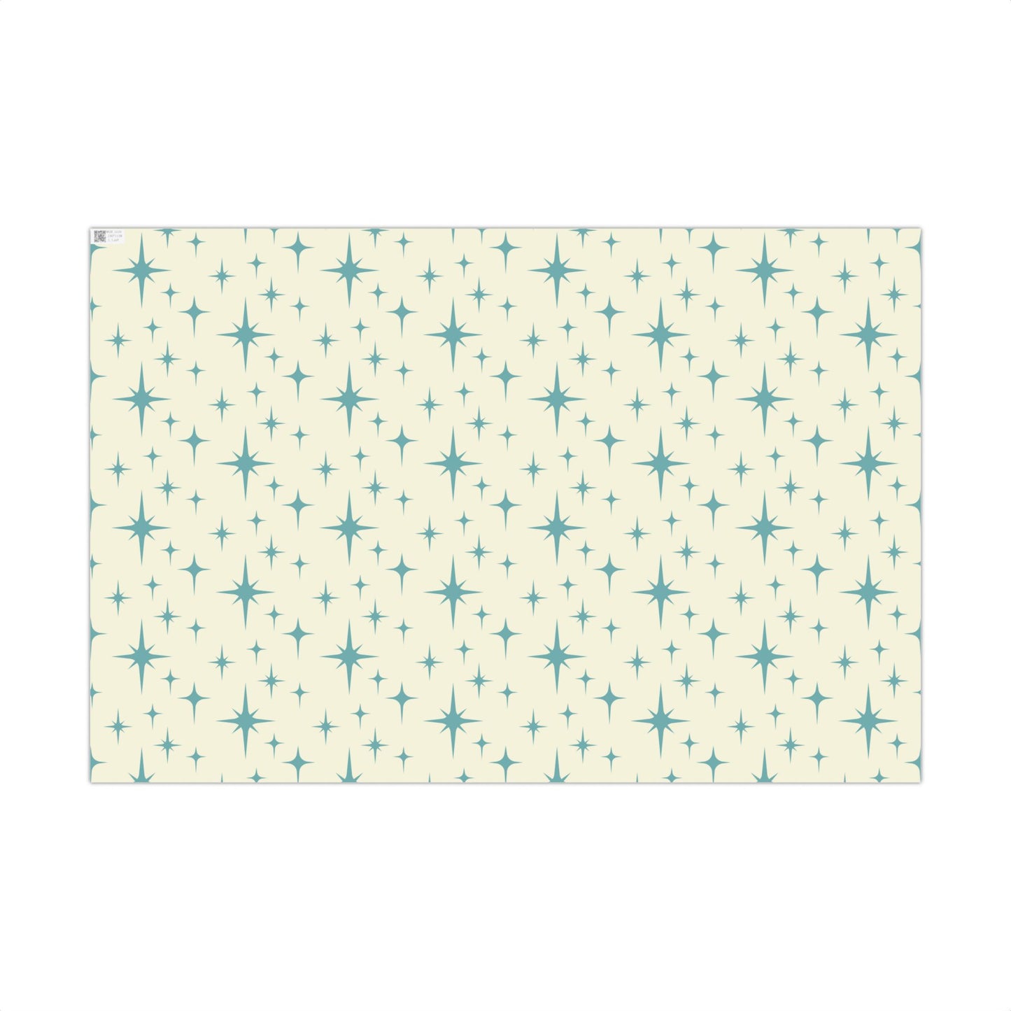 Retro Atomic Starburst MCM Off-White & Blue Gift Wrapping Paper