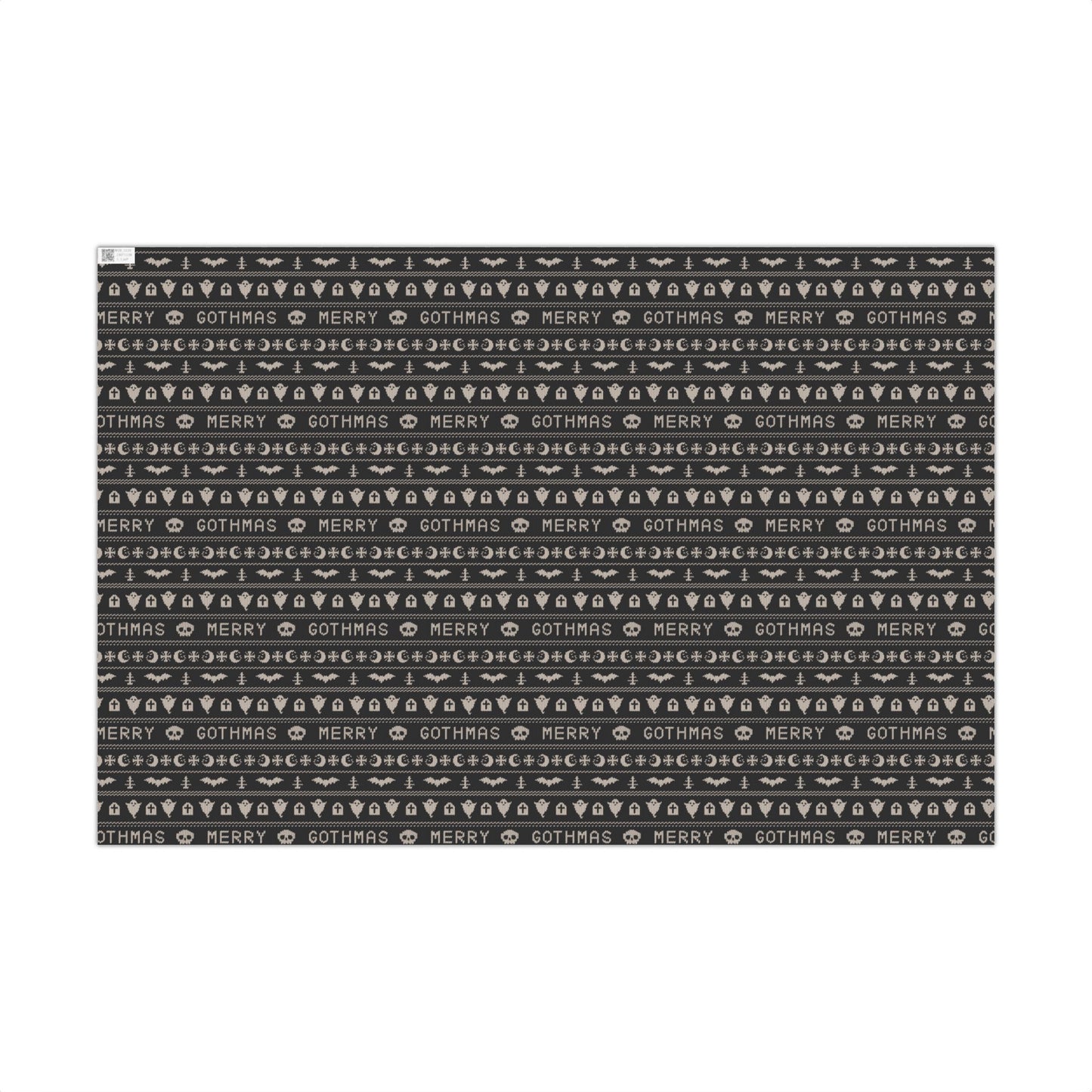Goth Christmas Ugly Sweater Inspired, Gothmas & Kitschy Creepmas Black Eco-Friendly Holiday Gift Wrap