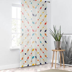 Retro Mid Century Modern Minimalist Multicolor Sheer Window Curtain
