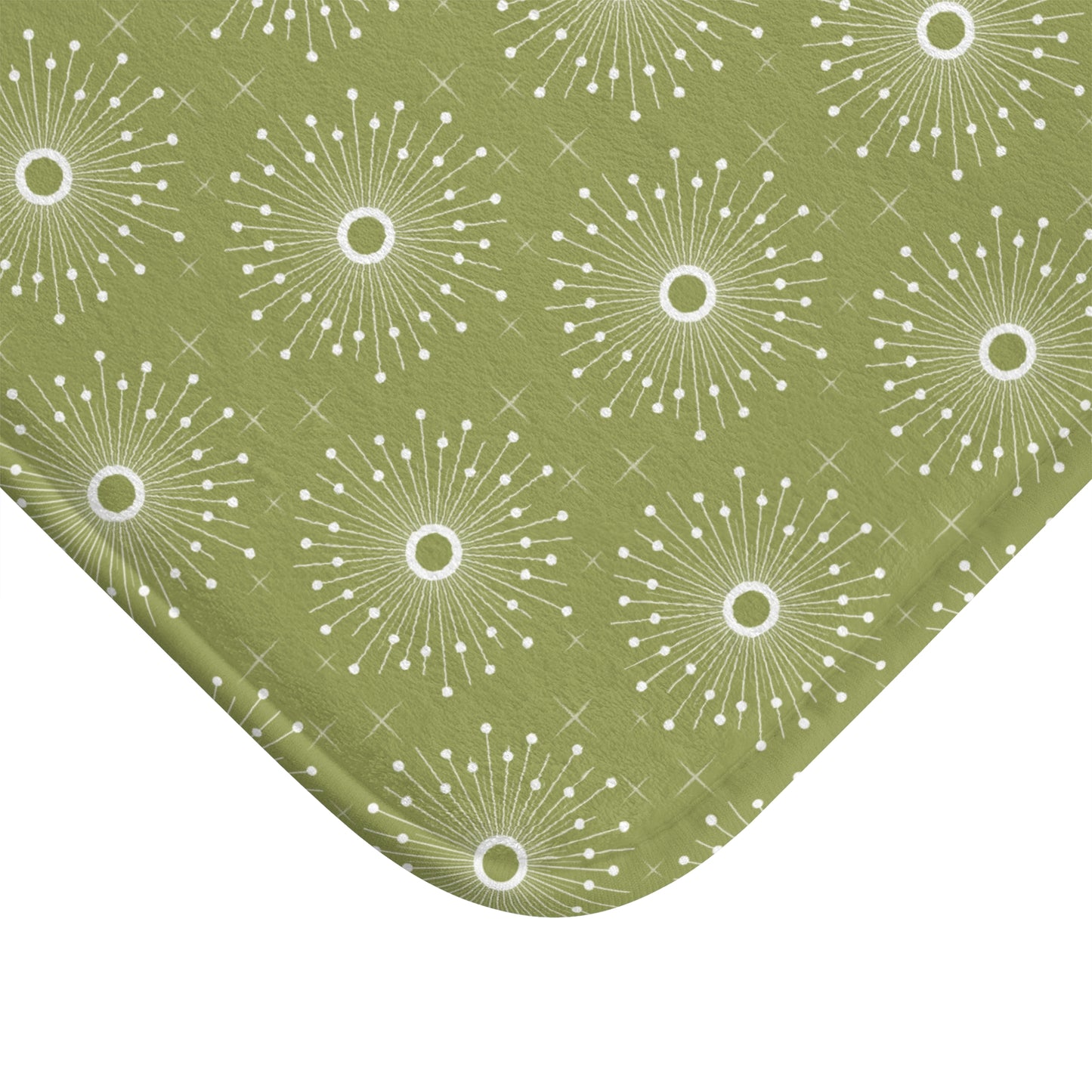 Retro Atomic 1950s Starburst MCM Green Bath Mat