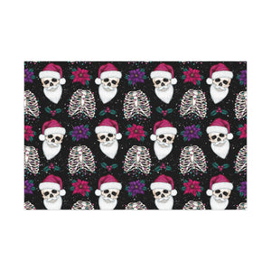 Santa Skull Goth Christmas Eco-Friendly Black Wrapping Paper, Kitschy Creepmas Whimsigoth